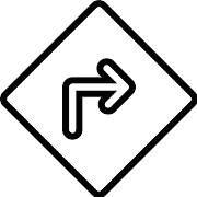 Turn Right White Arrow PNG Icon