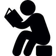 Man Sitting And Reading Book PNG Icon
