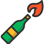 Molotov Cocktail Fire PNG Icon