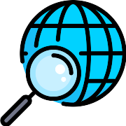 Maps And Flags Magnifying Glass PNG Icon