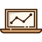 Analytics Laptop PNG Icon