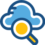 Cloud Computing Magnifying Glass PNG Icon