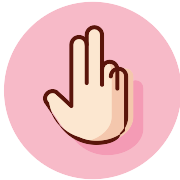 Pink Three Fingers PNG Icon