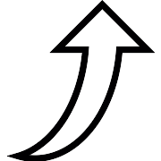 Curved Up Arrow PNG Icon