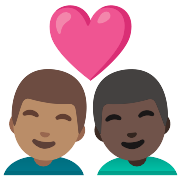Couple With Heart Man Man Medium Skin Tone Dark Skin Tone PNG Icon