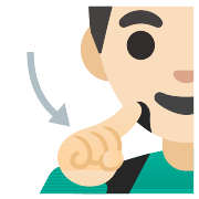 Deaf Man Light Skin Tone PNG Icon