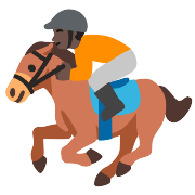 Horse Racing Dark Skin Tone PNG Icon