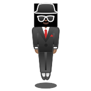 Man In Business Suit Levitating Medium Skin Tone PNG Icon
