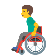 Man In Manual Wheelchair PNG Icon