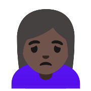 Woman Frowning Dark Skin Tone PNG Icon