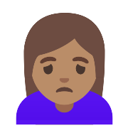 Woman Frowning Medium Skin Tone PNG Icon