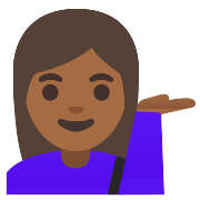 Woman Tipping Hand Medium Dark Skin Tone PNG Icon