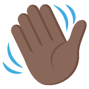 Waving Hand Dark Skin Tone PNG Icon