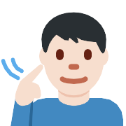 Deaf Man Light Skin Tone PNG Icon
