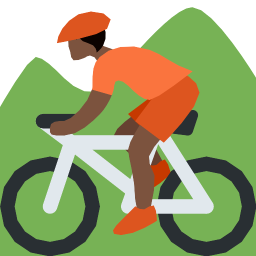 Person Mountain Biking Dark Skin Tone Vector SVG Icon PNG Repo Free 