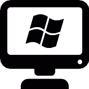 Computer Screen With Windows Logo PNG Icon